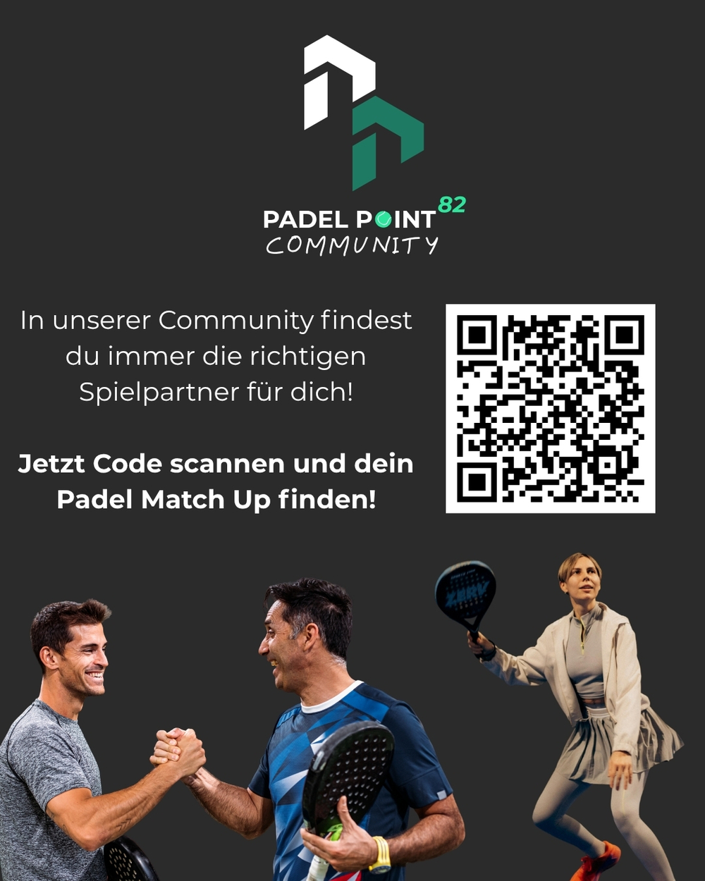 Tritt jetzt der Padel Point 82 Community bei und finde immer dein passendes Padelmatch!